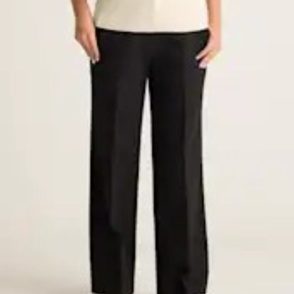 Quince Women's Black Ultra Stretch Ponte Trouser Pants Size 8
